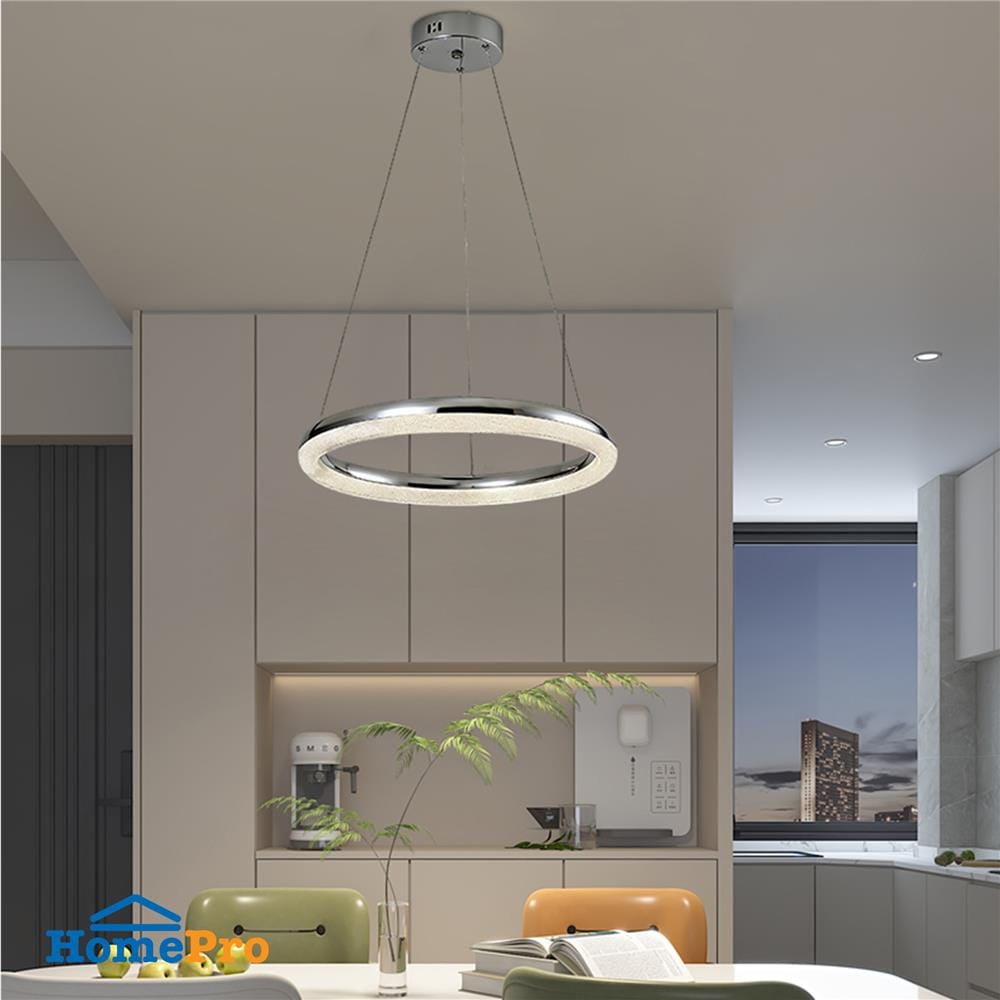 ไฟช่อ LED CARINI KM1858-650 36 วัตต์ DAYLIGHT/COOL WHITE/WARM WHITE สีใส/เงิน 1 หัว