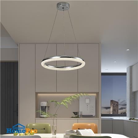 ไฟช่อ LED CARINI KM1858-450 24 วัตต์ DAYLIGHT/COOL WHITE/WARM WHITE สีใส/เงิน 1 หัว_4
