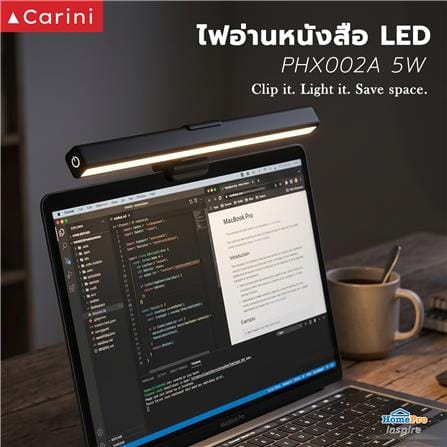 ไฟอ่านหนังสือ LED CARINI PHX002A 5 วัตต์ สีดำ_1