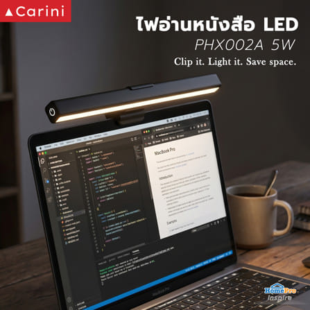 ไฟอ่านหนังสือ LED CARINI PHX002A 5 วัตต์ สีดำ_6