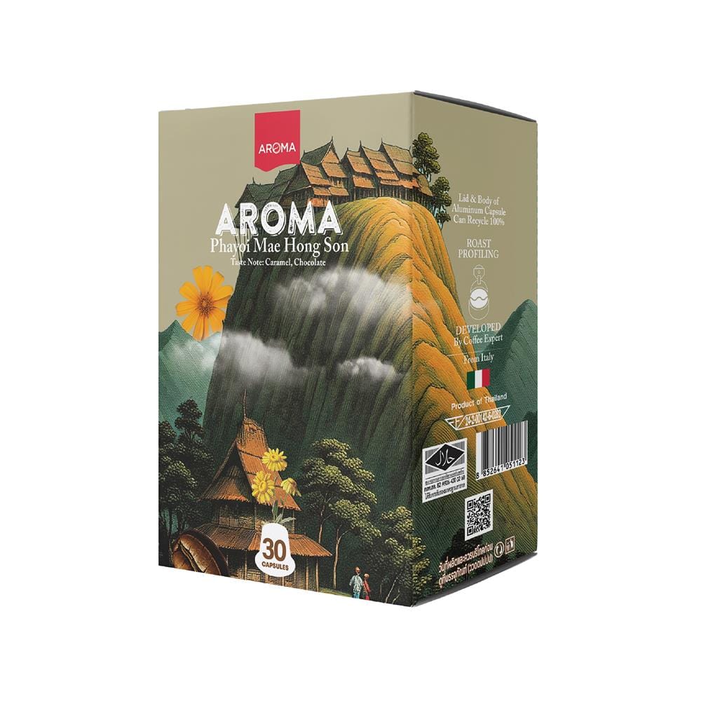 แคปซูลเครื่องชงกาแฟ AROMA พะยอยแม่ฮ่องสอน 5.5 ก. (30 แคปซูล)