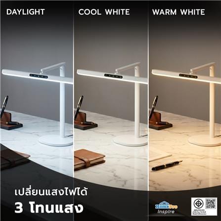 ไฟอ่านหนังสือ LED CARINI LA-E678WH 12 วัตต์ DAYLIGHT/COOL WHITE/WARM WHITE สีขาว_7