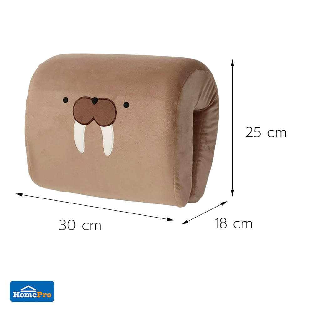 หมอนรองคอ SNAZZ K-WALRUS 9.5x11.5 นิ้ว สีน้ำตาล