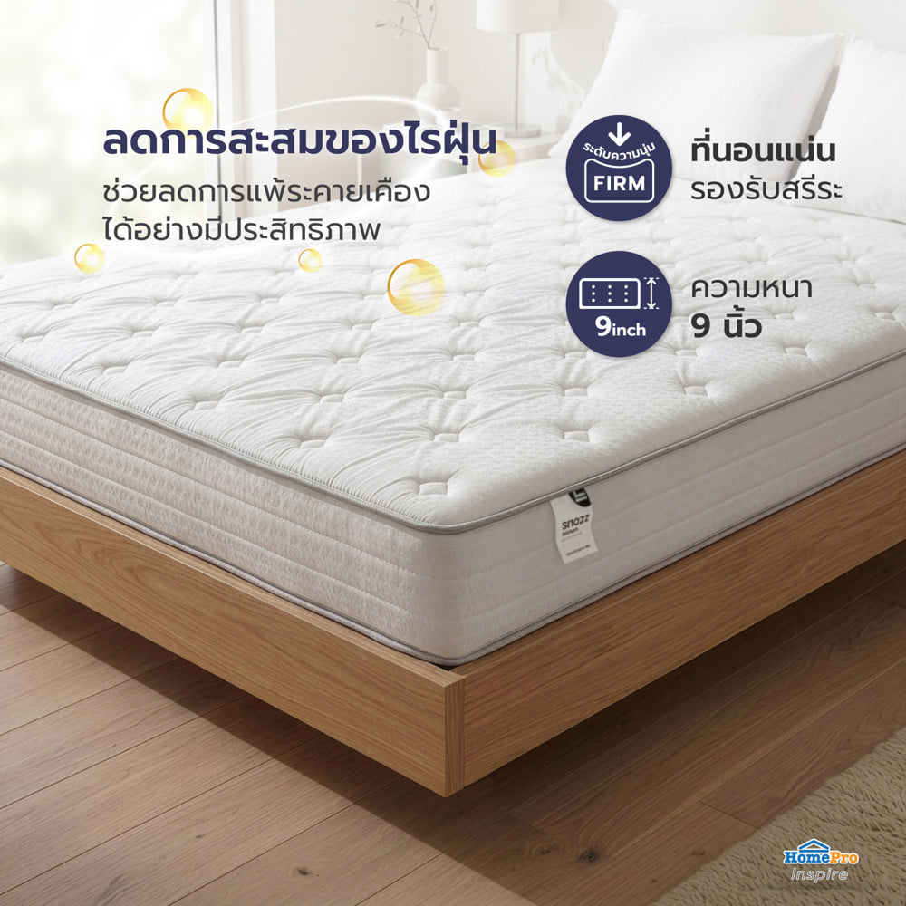 ที่นอนพ็อกเก็ตสปริง สุญญากาศ 6 ฟุต SNAZZ NOLAN