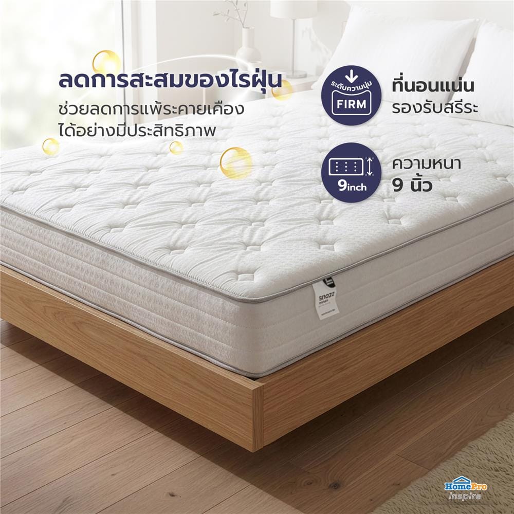 ที่นอนพ็อกเก็ตสปริง สุญญากาศ 6 ฟุต SNAZZ NOLAN