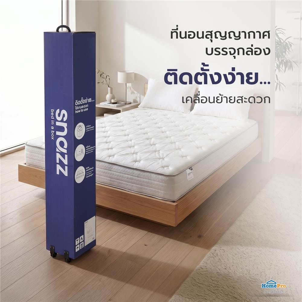 ที่นอนพ็อกเก็ตสปริง สุญญากาศ 6 ฟุต SNAZZ NOLAN