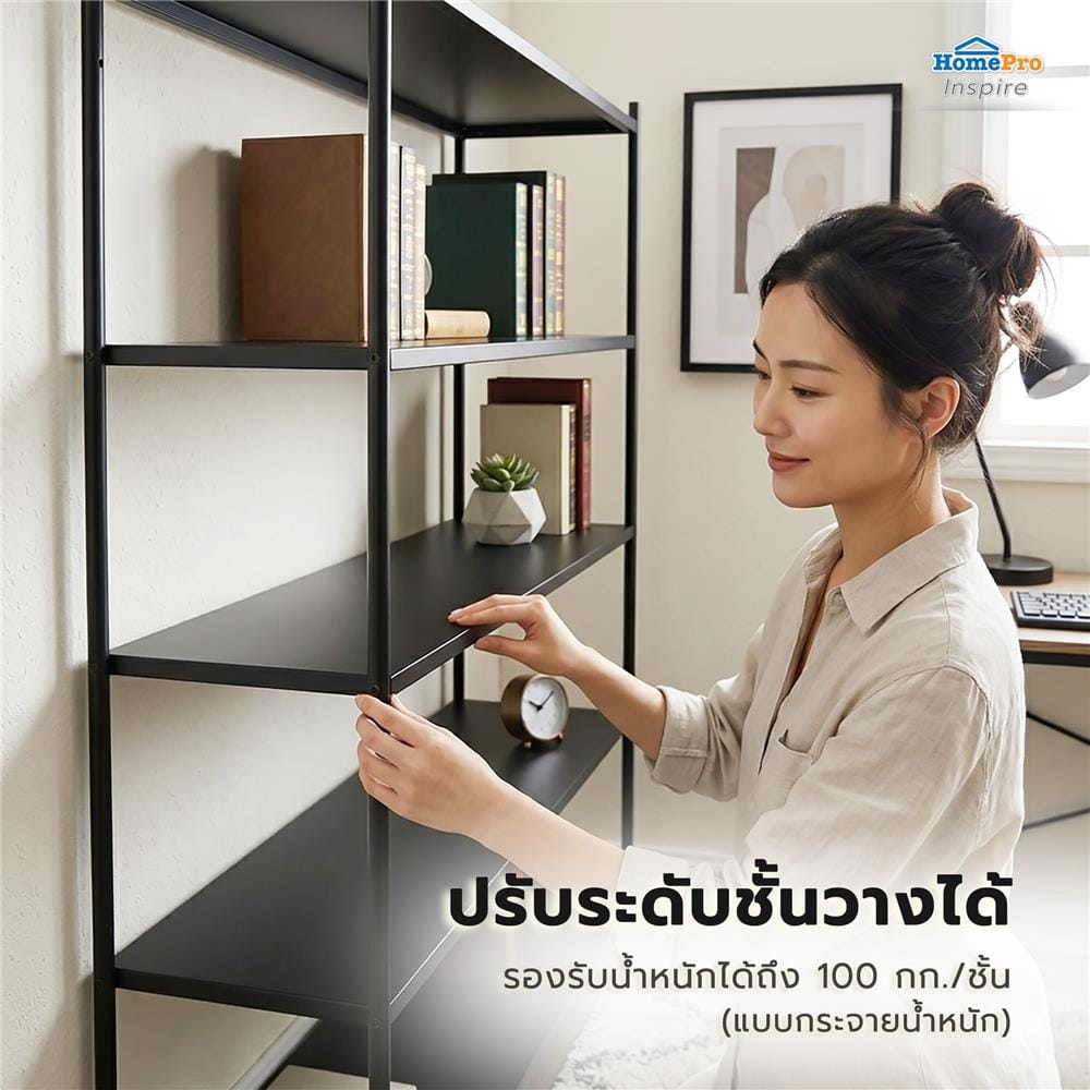 ชั้นวางของโล่ง 5 ชั้น FURDINI BASE 120 ซม. สีดำ