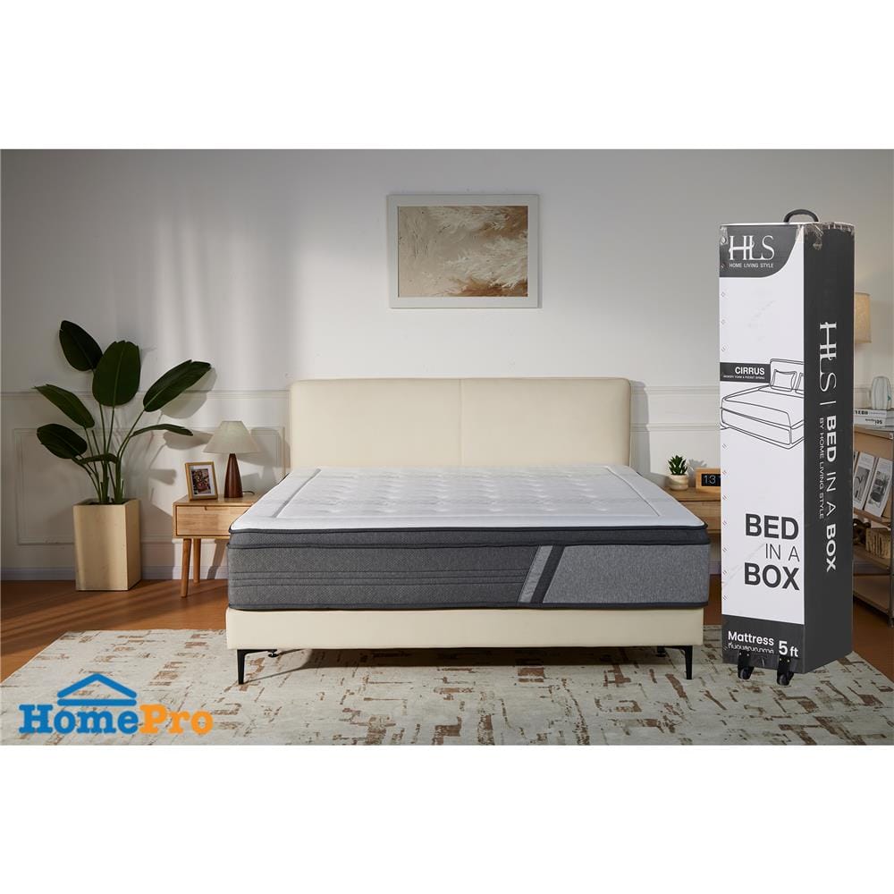 ที่นอนพ็อกเก็ตสปริง 5 ฟุต สุญญากาศ HOME LIVING STYLE CIRRUS