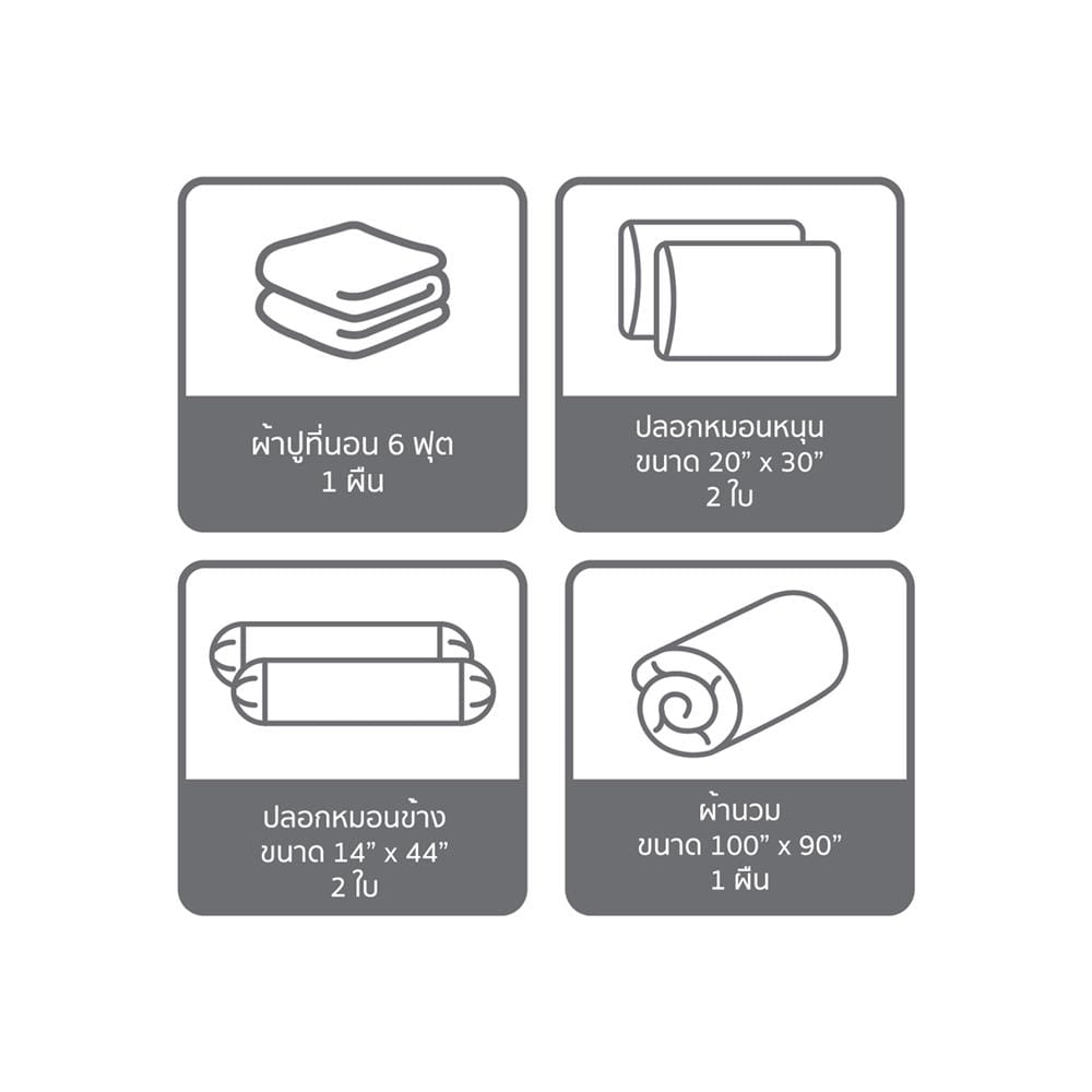 ชุดผ้าปูที่นอน 6 ฟุต (ชุด 6 ชิ้น) SATIN PLUS PRINTED SERIES PP028