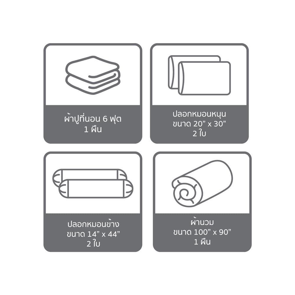 ชุดผ้าปูที่นอน 6 ฟุต (ชุด 6 ชิ้น) SATIN PLUS PRINTED SERIES PP031