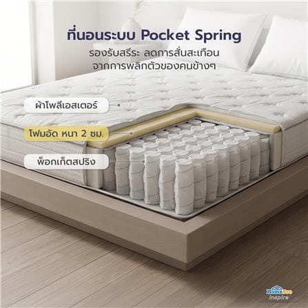 ที่นอนพ็อกเก็ตสปริง สุญญากาศ 5 ฟุต SNAZZ รุ่น NOLAN_5