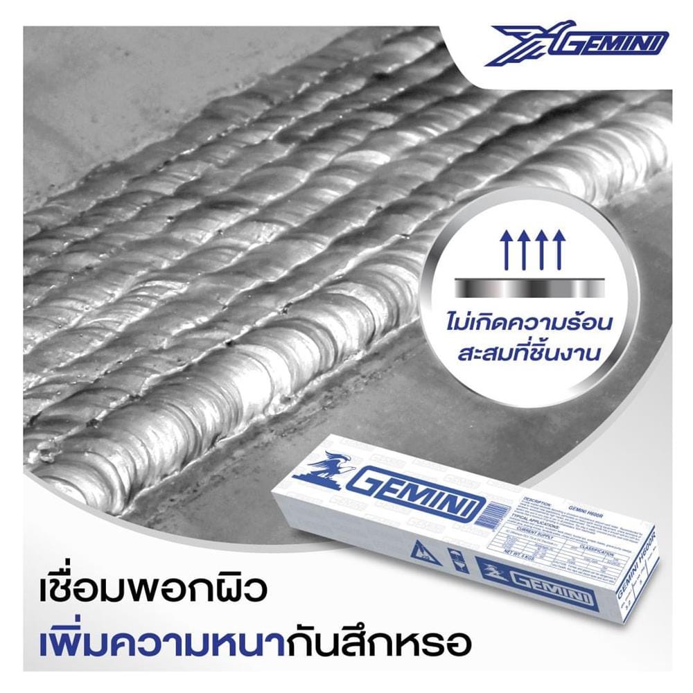 ลวดเชื่อมพอกผิวแข็ง GEMINI H600R 3.2 x 350 มม.