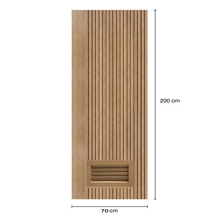 ประตูห้องน้ำโพลีสไตรีน ไม่เจาะลูกบิด LINDEKOR VERTICAL 70x200 ซม. สีสักด้าน (เปิดด้านขวา เข้าด้านใน)_5