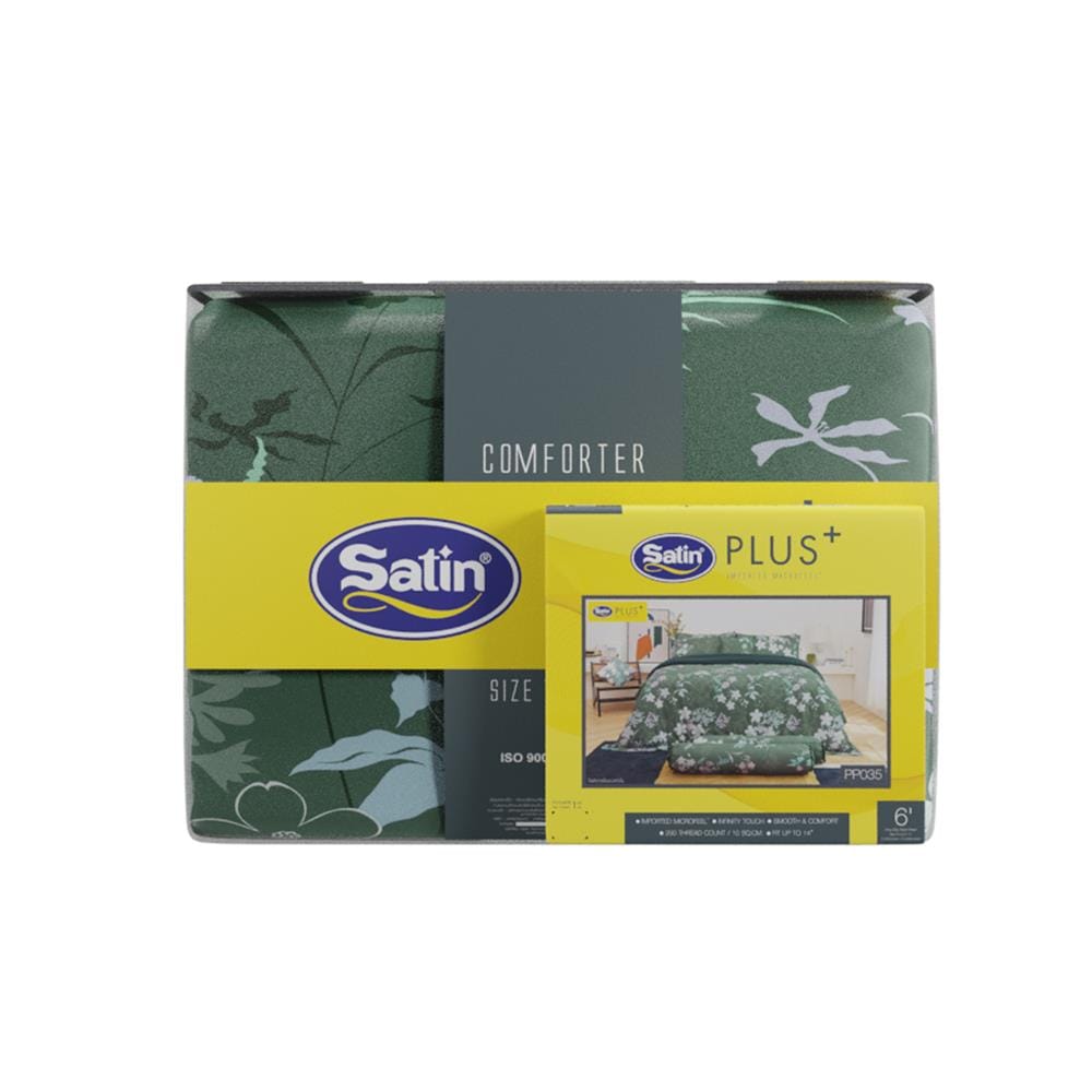 ชุดผ้าปูที่นอน 6 ฟุต (ชุด 6 ชิ้น) SATIN PLUS LUCKY ME LUCKY WISH PP035