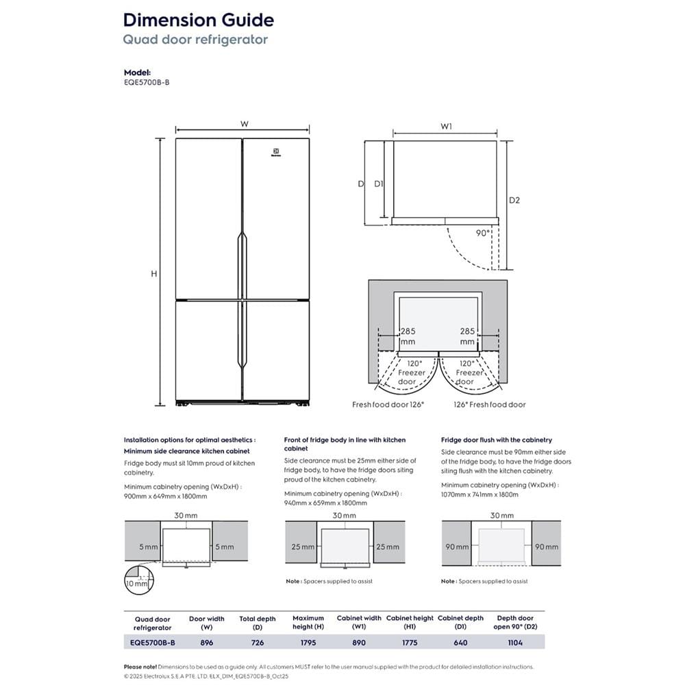 ตู้เย็น MULTI DOOR ELECTROLUX EQE5700B-B 19.9 คิว สีดำด้าน