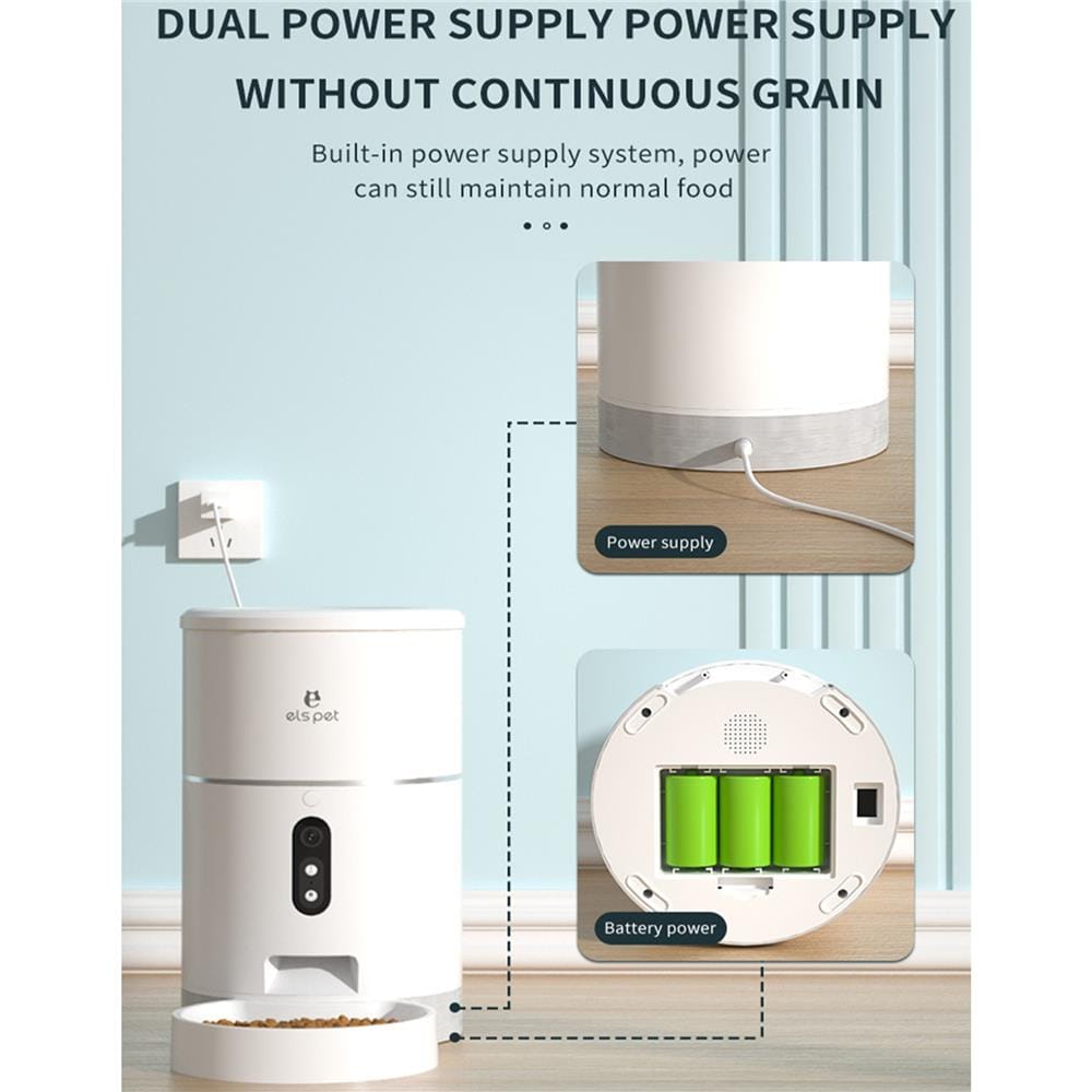 เครื่องให้อาหารสัตว์เลี้ยงอัตโนมัติ ELSPET PUREWHITE C สีขาว