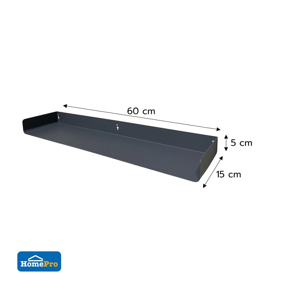 ชั้นเหล็กติดผนัง STACKO KUMI 60x15x5 ซม. สีเทา