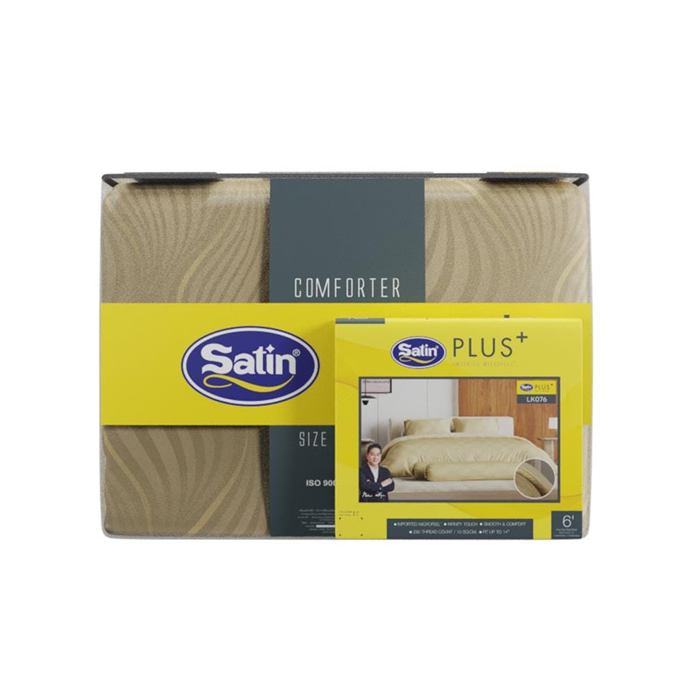 ชุดผ้าปูที่นอน 6 ฟุต (ชุด 6 ชิ้น) SATIN PLUS LUCKY ME LUCKY WISH LK076