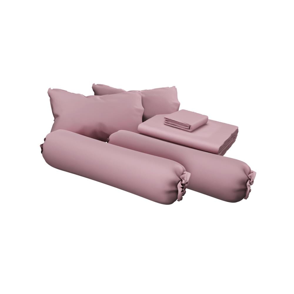 ชุดผ้าปูที่นอน 6 ฟุต (ชุด 6 ชิ้น) SATIN PLUS SOLID COLOR PS024