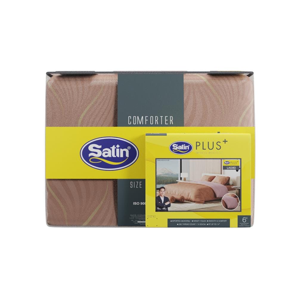 ชุดผ้าปูที่นอน 6 ฟุต (ชุด 6 ชิ้น) SATIN PLUS LUCKY ME LUCKY WISH LK080
