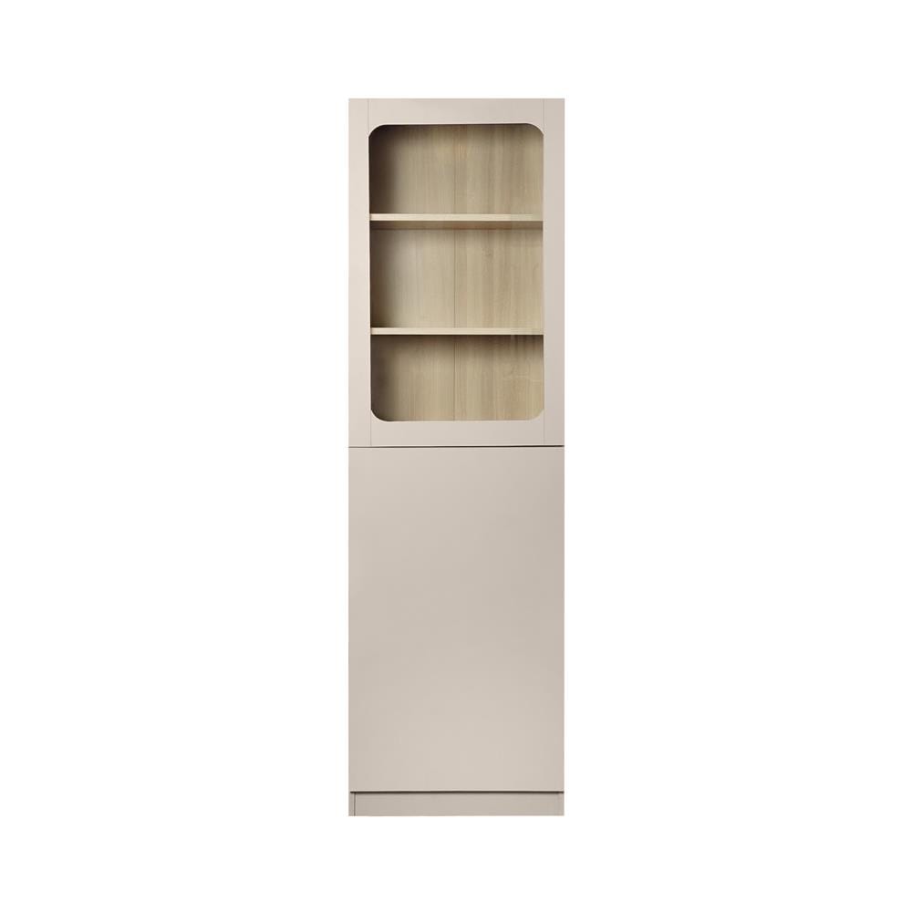 ตู้โชว์ 2 บานเปิด FURDINI KEEPER+ 60 ซม. สี LIGHT OAK/SOFT BEIGE/กระจกใส