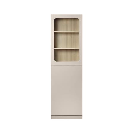 ตู้โชว์ 2 บานเปิด FURDINI KEEPER+ 60 ซม. สี LIGHT OAK/SOFT BEIGE/กระจกใส_1