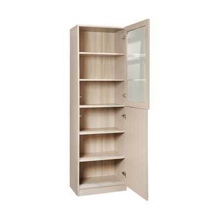 ตู้โชว์ 2 บานเปิด FURDINI KEEPER+ 60 ซม. สี LIGHT OAK/SOFT BEIGE/กระจกใส_2