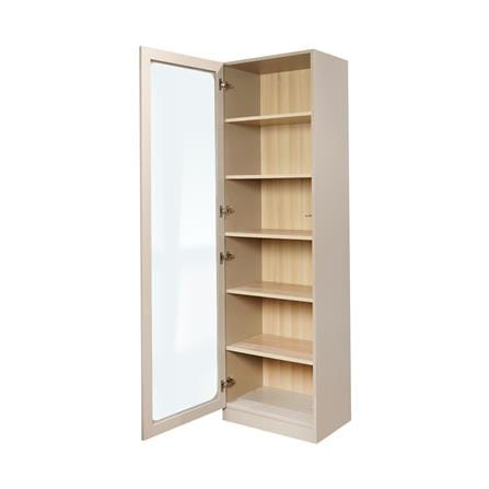 ตู้โชว์ FURDINI KEEPER+ 60 ซม. สี LIGHT OAK/SOFT BEIGE/กระจกใส_2