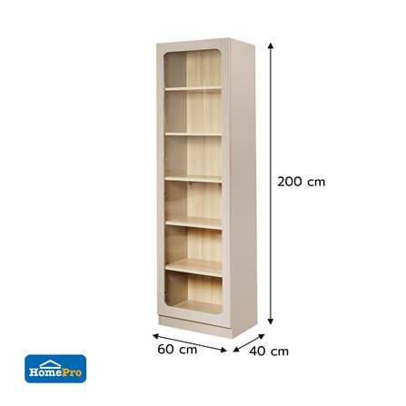 ตู้โชว์ FURDINI KEEPER+ 60 ซม. สี LIGHT OAK/SOFT BEIGE/กระจกใส_9