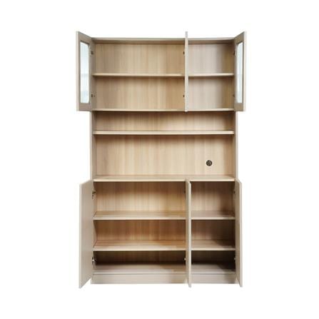 ตู้สูง FURDINI KEEPER+ 120 ซม. สี LIGHT OAK/SOFT BEIGE/กระจกใส_2