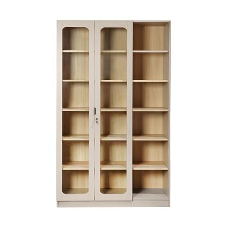 ตู้โชว์ 2 บานเปิด FURDINI KEEPER+ 120 ซม. สี LIGHT OAK/SOFT BEIGE/กระจกใส_1