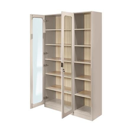 ตู้โชว์ 2 บานเปิด FURDINI KEEPER+ 120 ซม. สี LIGHT OAK/SOFT BEIGE/กระจกใส_2