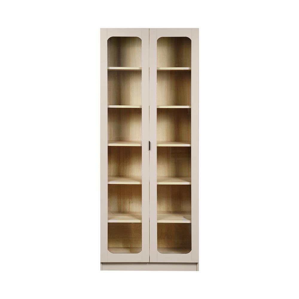 ตู้โชว์ 2 บานเปิด FURDINI KEEPER+ 80 ซม. สี LIGHT OAK/SOFT BEIGE/กระจกใส