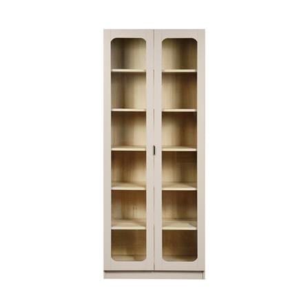 ตู้โชว์ 2 บานเปิด FURDINI KEEPER+ 80 ซม. สี LIGHT OAK/SOFT BEIGE/กระจกใส_1
