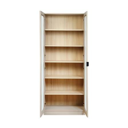 ตู้โชว์ 2 บานเปิด FURDINI KEEPER+ 80 ซม. สี LIGHT OAK/SOFT BEIGE/กระจกใส_2