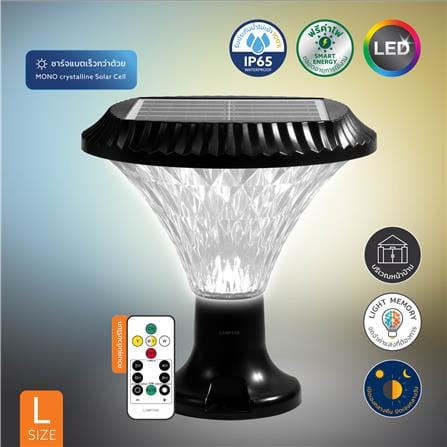 ไฟหัวเสา SOLAR LAMPTAN SUPERIOR 50 วัตต์ DAYLIGHT/COOL WHITE/WARM WHITE สีดำ_7