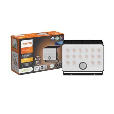 ไฟผนังภายนอก SOLAR LAMPTAN SLIMRAY 40 วัตต์ WARM WHITE สีดำ_9