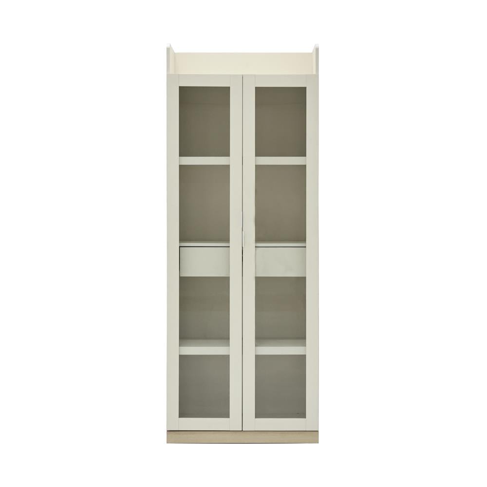 ตู้โชว์ 2 บานเปิด BURO AVANI 75-B 75 ซม. สีครีม/โอ๊ค