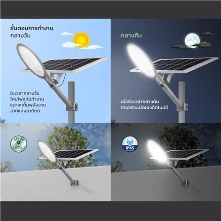 ไฟถนน SOLAR LAMPTAN RAISELIGHT 1000 วัตต์ DAYLIGHT สีเทา_8