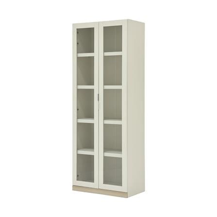 ตู้โชว์ 2 บานเปิด BURO AVANI 75-A 75 ซม. กระจกใส สีครีม/โอ๊ค_0