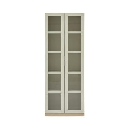 ตู้โชว์ 2 บานเปิด BURO AVANI 75-A 75 ซม. กระจกใส สีครีม/โอ๊ค_1