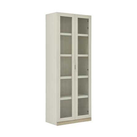 ตู้โชว์ 2 บานเปิด BURO AVANI 75-A 75 ซม. กระจกใส สีครีม/โอ๊ค_2