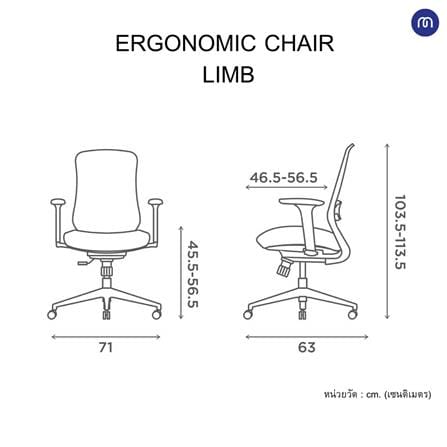 เก้าอี้สุขภาพ MODERNFORM LIMB สีเทา_3