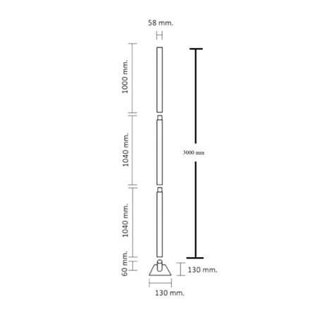 เสาไฟ SOLAR LUMAX 74-00091 3 เมตร สีดำ_3