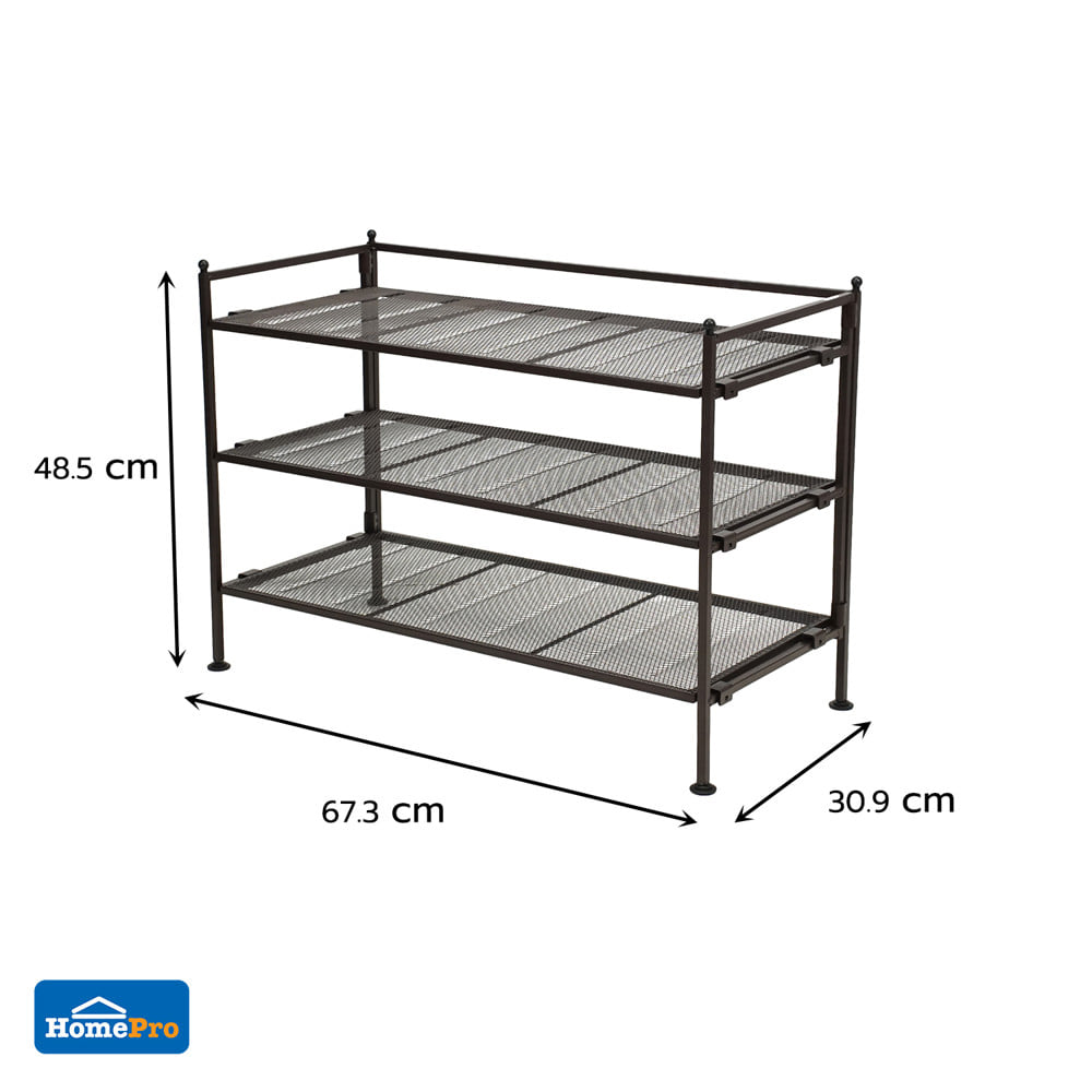 ชั้นวางรองเท้า 3 ชั้น STACKO TRIO 67.3x30.9x48.5 ซม. สีน้ำตาล