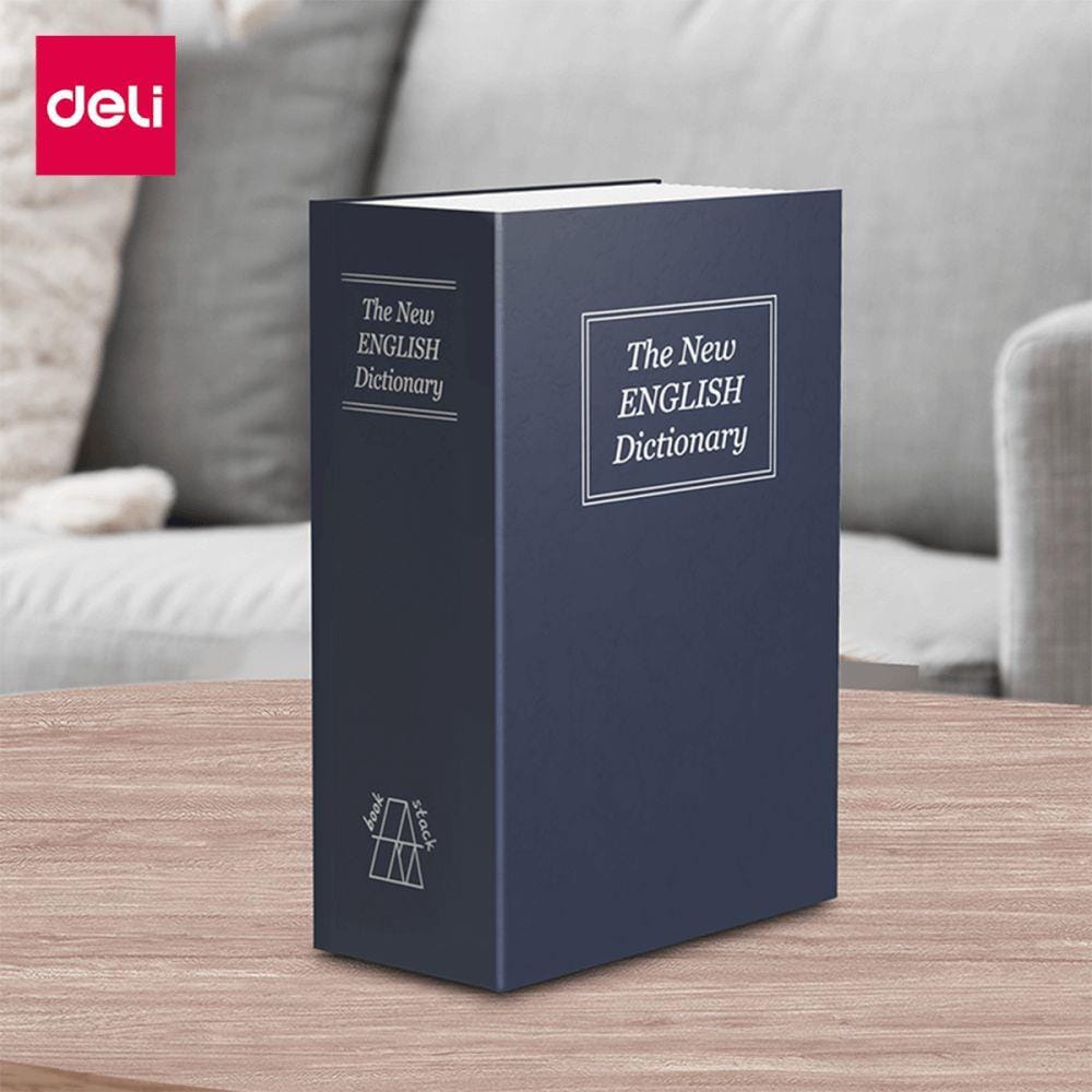 กล่องนิรภัยทรงหนังสือ DELI ET647-BL-01 สีน้ำเงิน