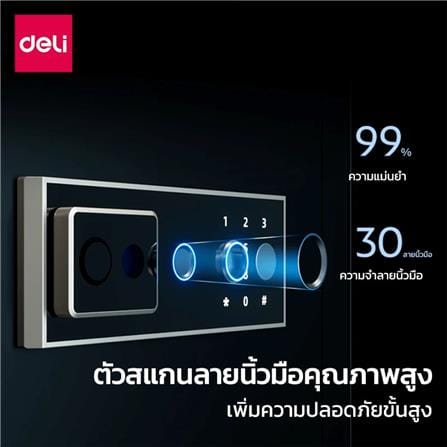 ตู้นิรภัย FINGERPRINT DELI AE803-WH-01 สีขาว_3