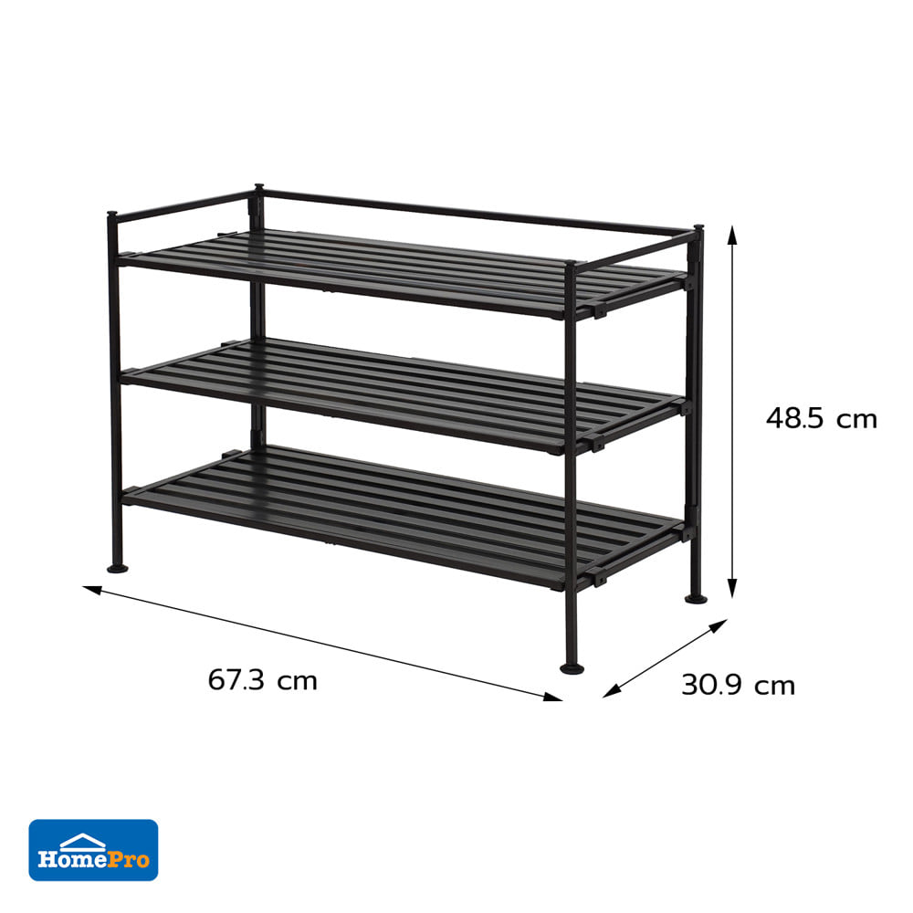 ชั้นวางรองเท้า 3 ชั้น STACKO VRIO 67.3x30.9x48.5 ซม. สีน้ำตาล