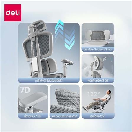 เก้าอี้สำนักงาน DELI E4986-BK-01 สีดำ_5