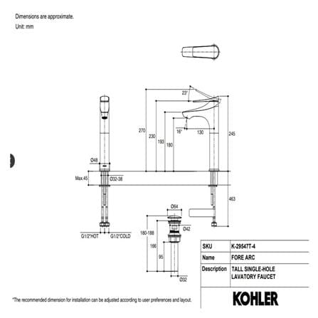ก๊อกอ่างล้างหน้าผสม KOHLER K-29547T-4-CP_3
